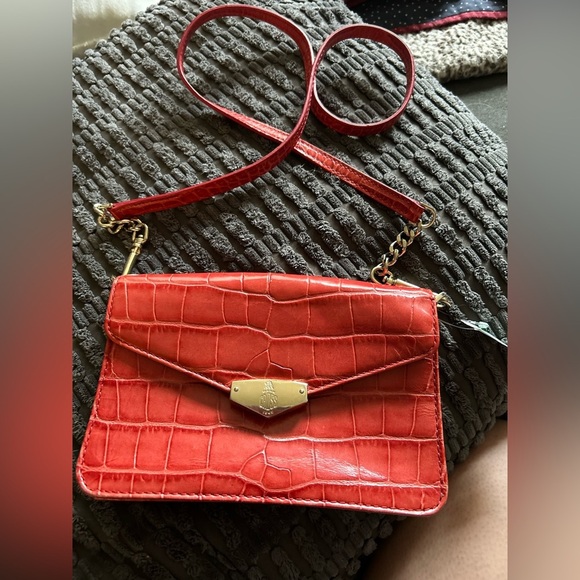 Mark Cross Red Alligator Leather Shoulder Bag - Picture 2 of 9